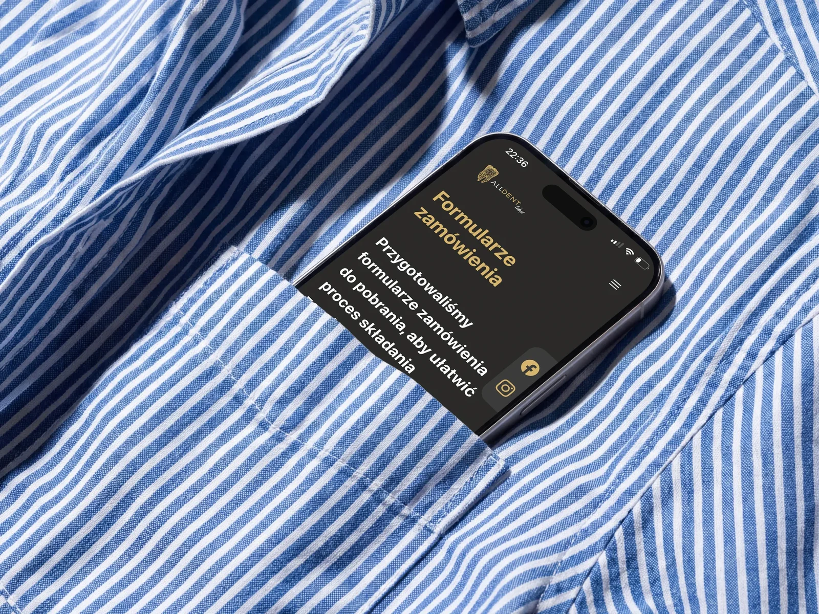 Formularze zamówienia AllDent Lab na telefonie