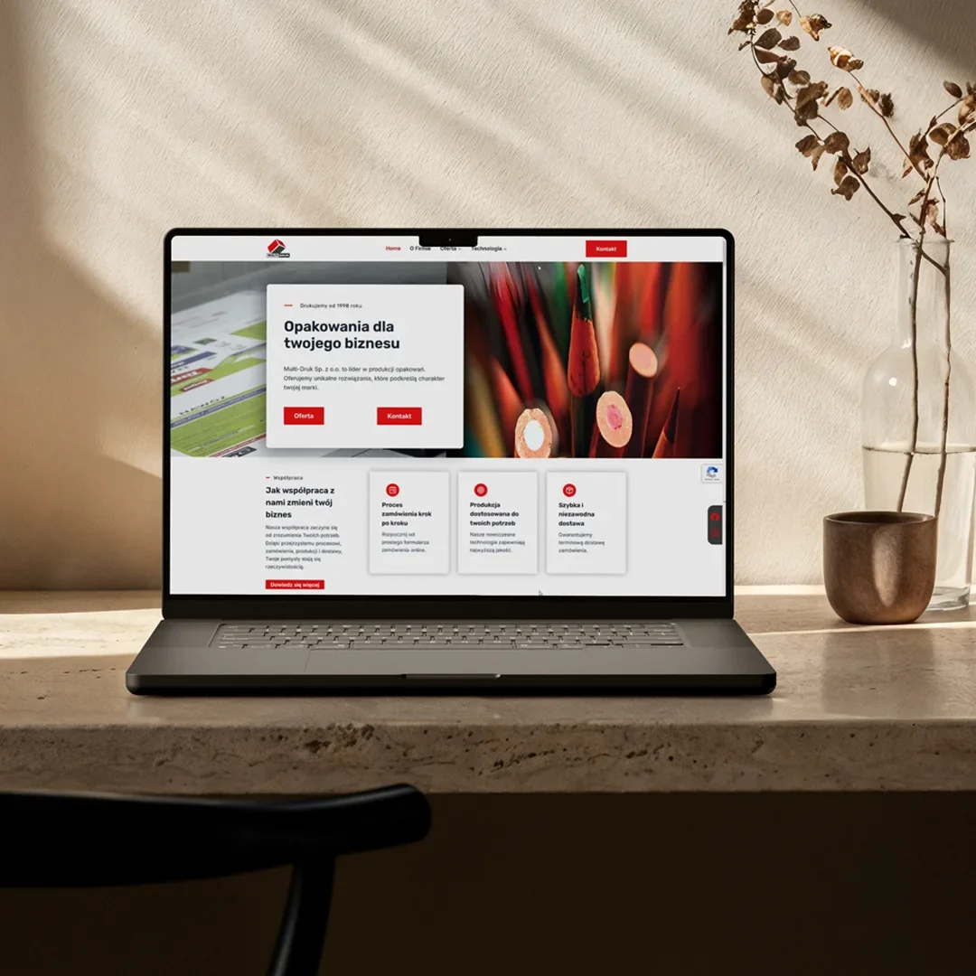Strona główna Multi-Druk na laptopie