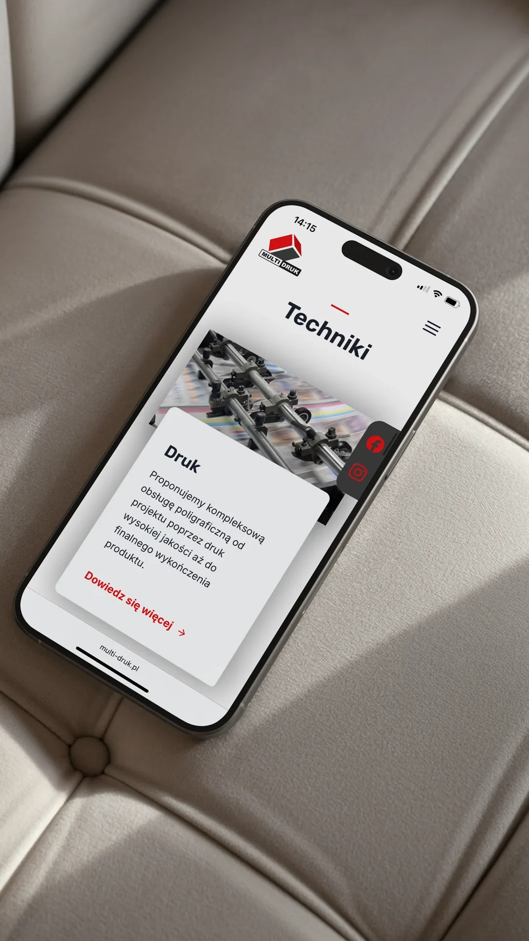 Strona Multi-Druk na telefonie: techniki druku