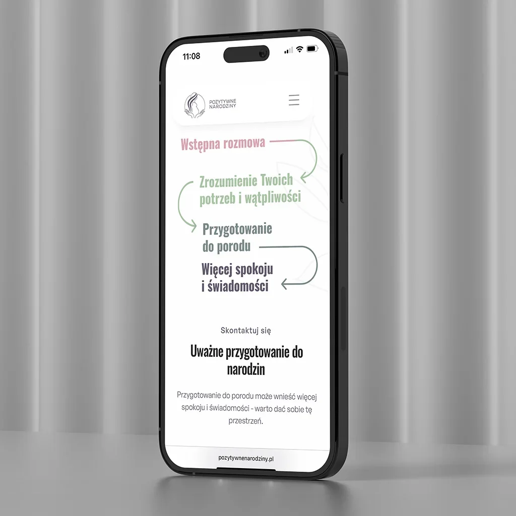 Przygotowanie do porodu w ofercie Pozytywnych Narodzin na telefonie
